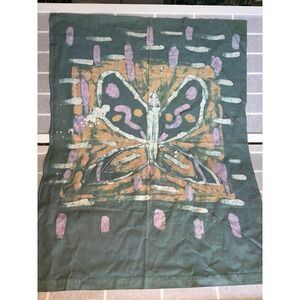 Batik Dye Fabric Tapestry Hippie Boho Butterfly Bandana Scarf Handkerchief 30X24